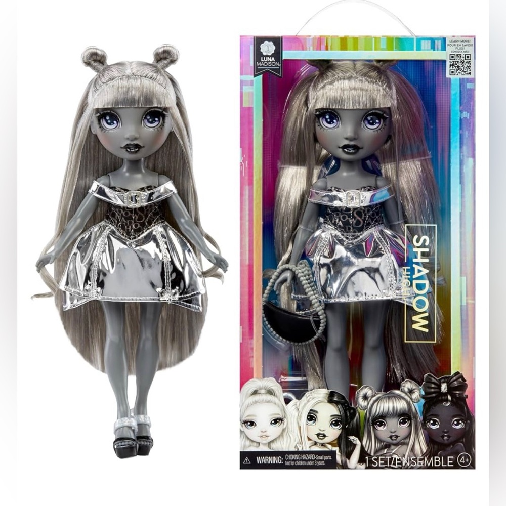 MGA Entertainment Shadow High Luna Madison Doll Silver Outfit Bag Collection-NEW